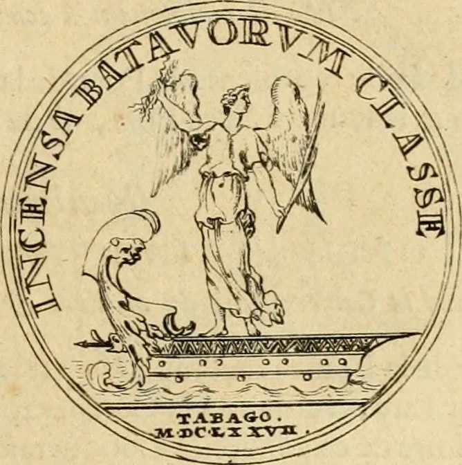 An illustration from Histoire du roy Louis le Grand, par les medailles, emblêmes, deuises, jettons, inscriptions, armoiries, et autres monumens publics, 1691, leaf 44