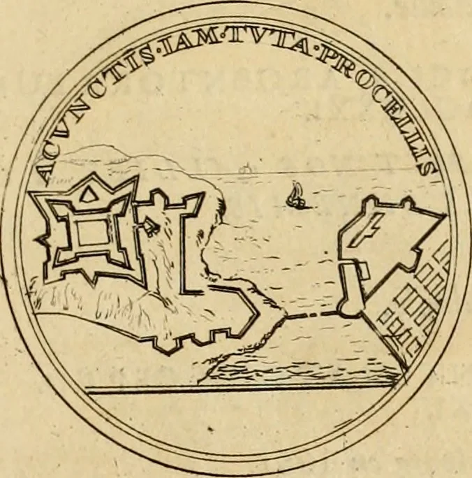 An illustration from Histoire du roy Louis le Grand, par les medailles, emblêmes, deuises, jettons, inscriptions, armoiries, et autres monumens publics, 1691, leaf 46