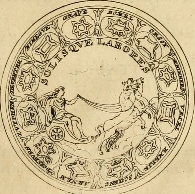 An illustration from Histoire du roy Louis le Grand, par les medailles, emblêmes, deuises, jettons, inscriptions, armoiries, et autres monumens publics, 1691, leaf 46