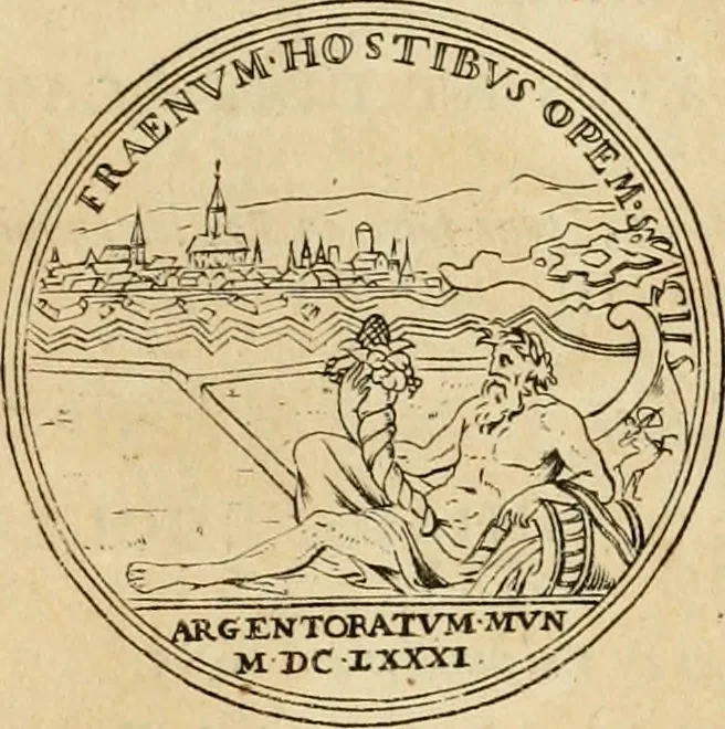 An illustration from Histoire du roy Louis le Grand, par les medailles, emblêmes, deuises, jettons, inscriptions, armoiries, et autres monumens publics, 1691, leaf 48