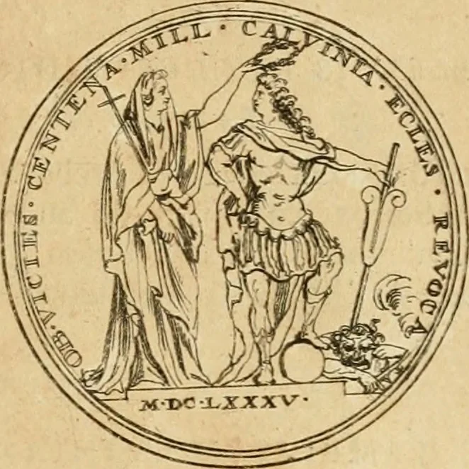 An illustration from Histoire du roy Louis le Grand, par les medailles, emblêmes, deuises, jettons, inscriptions, armoiries, et autres monumens publics, 1691, leaf 50