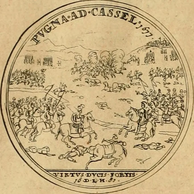 An illustration from Histoire du roy Louis le Grand, par les medailles, emblêmes, deuises, jettons, inscriptions, armoiries, et autres monumens publics, 1691, leaf 56