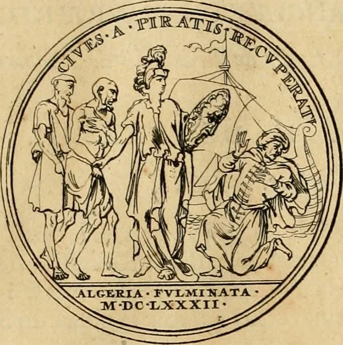 An illustration from Histoire du roy Louis le Grand, par les medailles, emblêmes, deuises, jettons, inscriptions, armoiries, et autres monumens publics, 1691, leaf 58