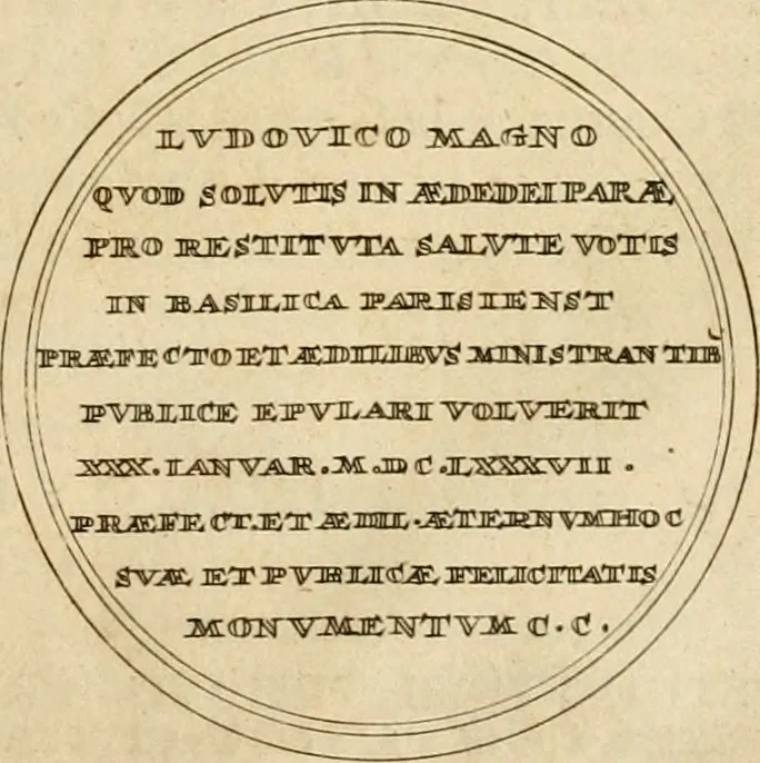 An illustration from Histoire du roy Louis le Grand, par les medailles, emblêmes, deuises, jettons, inscriptions, armoiries, et autres monumens publics, 1691, leaf 68