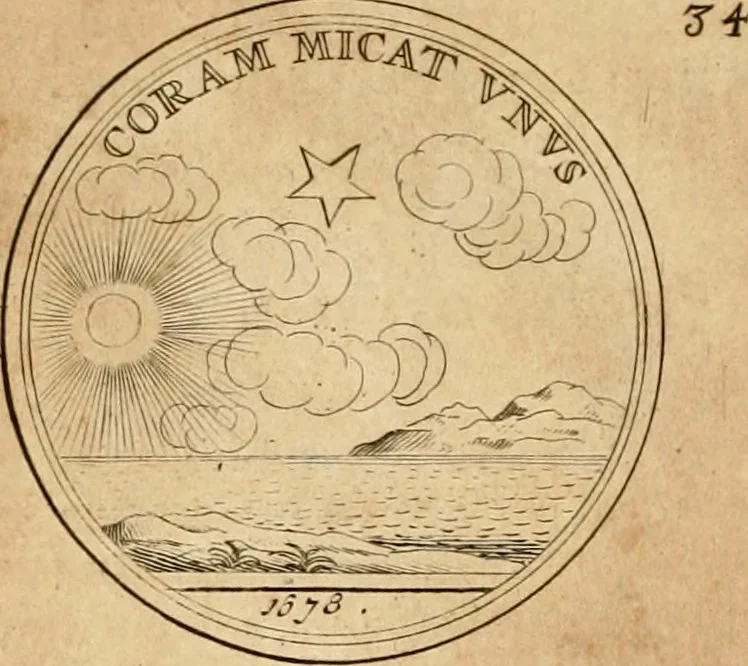 An illustration from Histoire du roy Louis le Grand, par les medailles, emblêmes, deuises, jettons, inscriptions, armoiries, et autres monumens publics, 1691, leaf 72