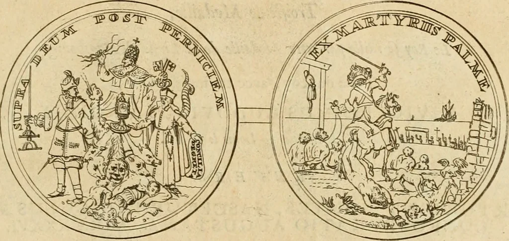 An illustration from Histoire du roy Louis le Grand, par les medailles, emblêmes, deuises, jettons, inscriptions, armoiries, et autres monumens publics, 1691, leaf 82