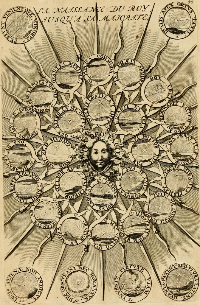 An illustration from Histoire du roy Louis le Grand, par les medailles, emblêmes, deuises, jettons, inscriptions, armoiries, et autres monumens publics, 1691, leaf 92