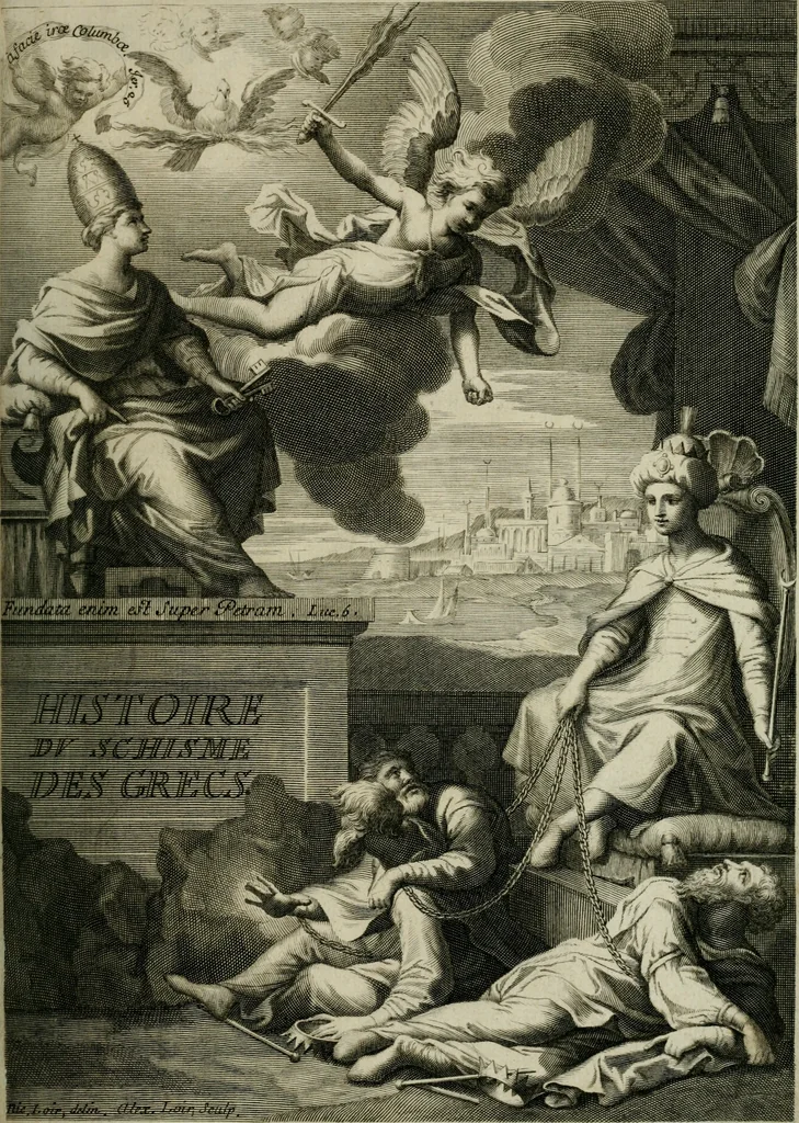 An illustration from Histoire du schisme des Grecs, 1686, leaf 4