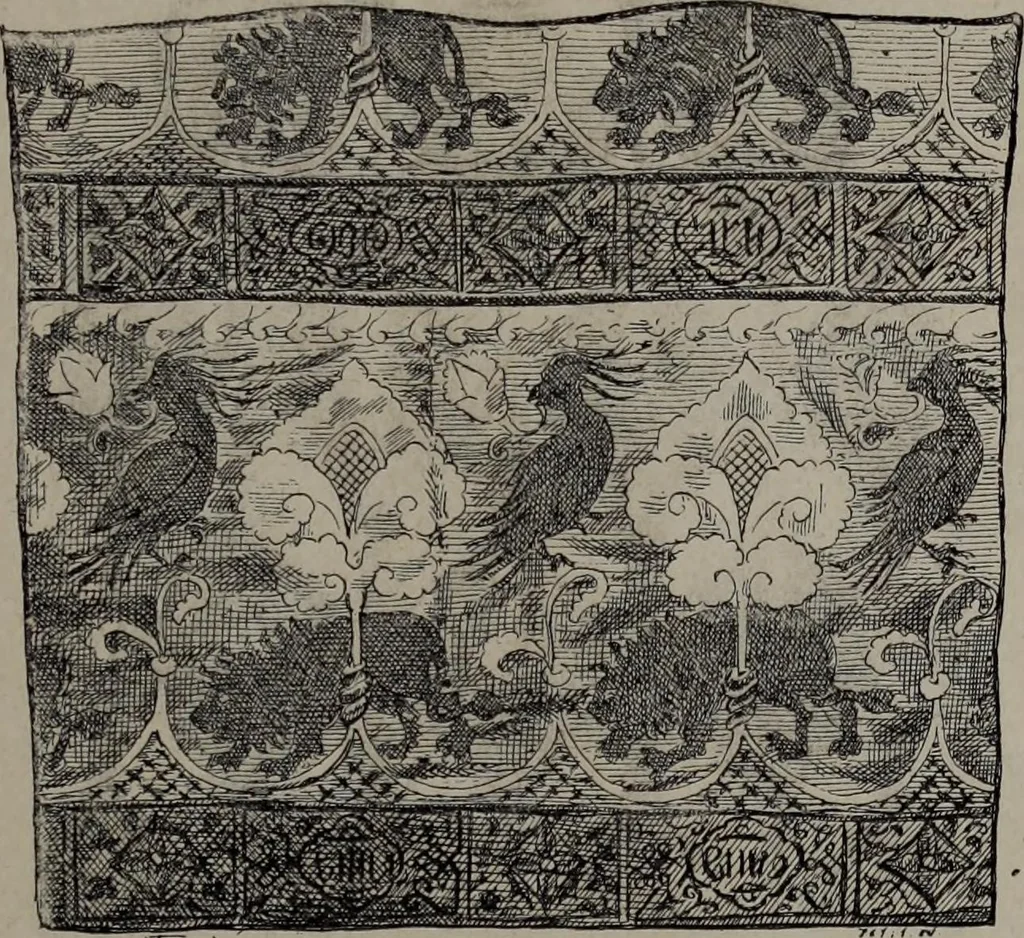 An illustration from Histoire du tissu ancien à l'exposition de l'Union centrale des arts décoratifs, 1883, leaf 15