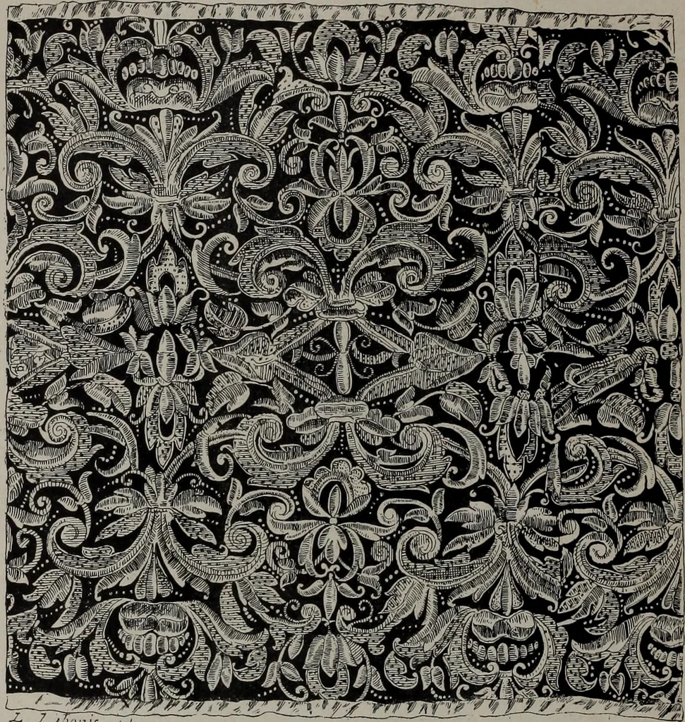An illustration from Histoire du tissu ancien à l'exposition de l'Union centrale des arts décoratifs, 1883, leaf 46