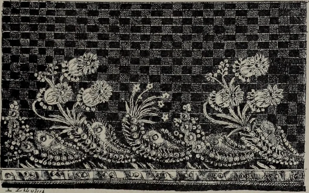 An illustration from Histoire du tissu ancien à l'exposition de l'Union centrale des arts décoratifs, 1883, leaf 53