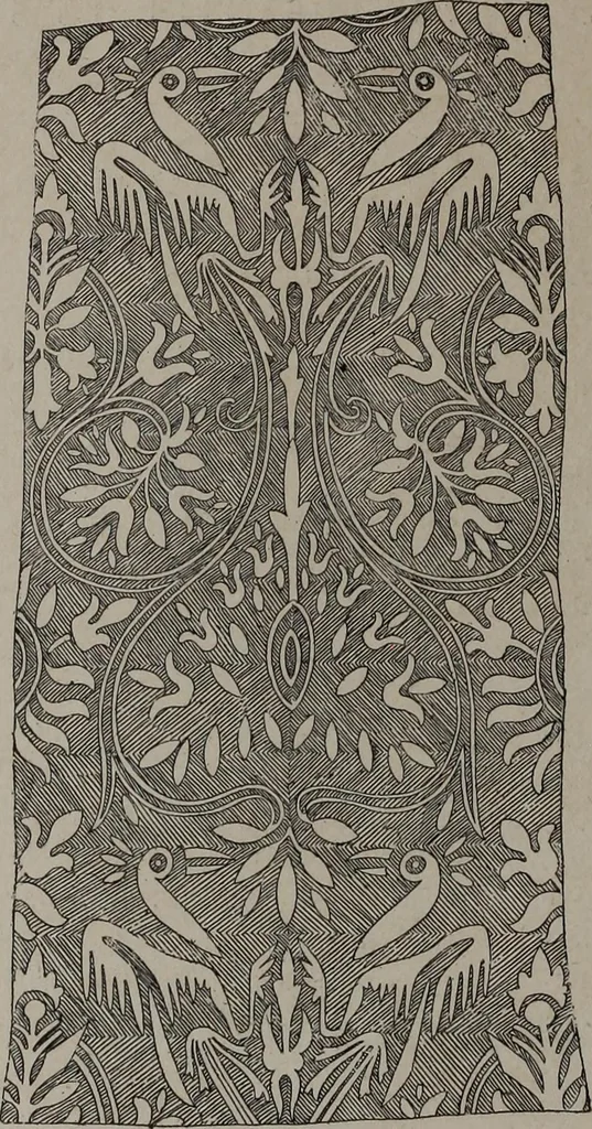 An illustration from Histoire du tissu ancien à l'exposition de l'Union centrale des arts décoratifs, 1883, leaf 84