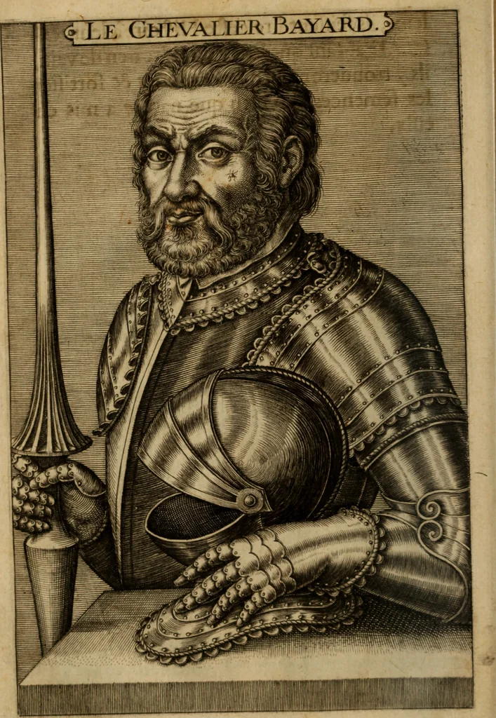 An illustration from Histoire dv chevalier Bayard, lievtenant general povr le Roy av govvernement de Daulphiné, et de plvsievrs choses memorables advenves en France, Italie, Espagne, & és Pays bas, du regne des roys Charles VIII, Louys XII, & François I. depuis l'an 1489, iusques à 1524, 1616, leaf 15