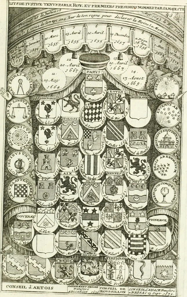 An illustration from Histoire dv roy Lovis le Grand, par les medailles, emblêmes, deuises, jettons, inscriptions, armoiries, et autres monumens publics;, 1691, leaf 102