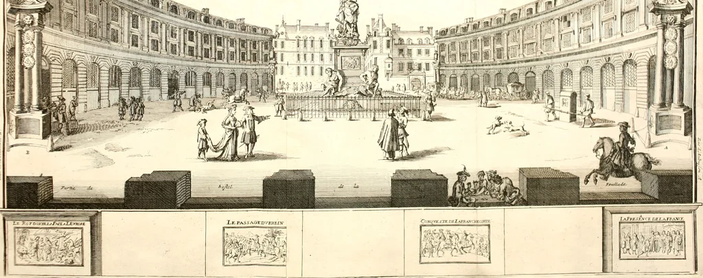 An illustration from Histoire dv roy Lovis le Grand, par les medailles, emblêmes, deuises, jettons, inscriptions, armoiries, et autres monumens publics;, 1691, leaf 111