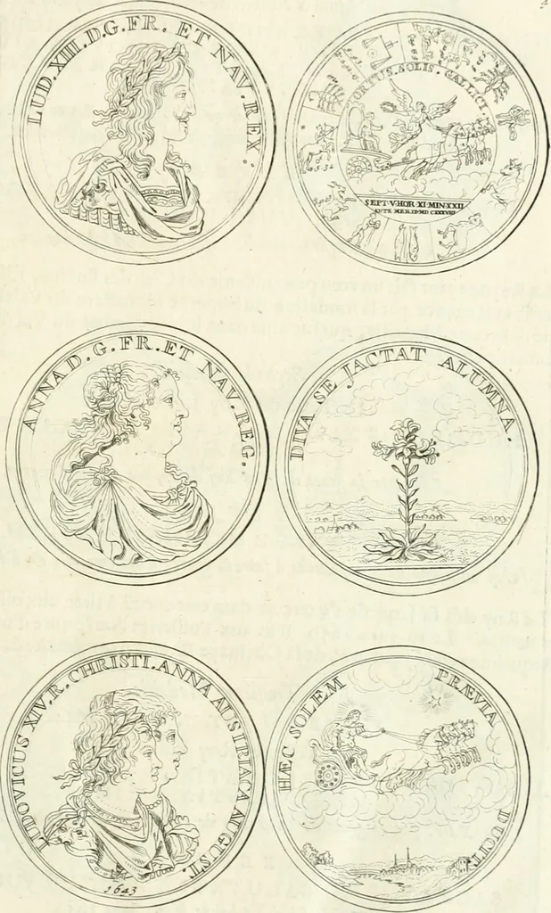 An illustration from Histoire dv roy Lovis le Grand, par les medailles, emblêmes, deuises, jettons, inscriptions, armoiries, et autres monumens publics;, 1691, leaf 12