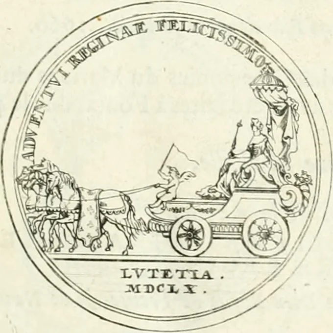 An illustration from Histoire dv roy Lovis le Grand, par les medailles, emblêmes, deuises, jettons, inscriptions, armoiries, et autres monumens publics;, 1691, leaf 18