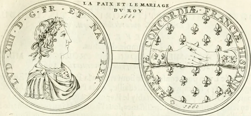 An illustration from Histoire dv roy Lovis le Grand, par les medailles, emblêmes, deuises, jettons, inscriptions, armoiries, et autres monumens publics;, 1691, leaf 20