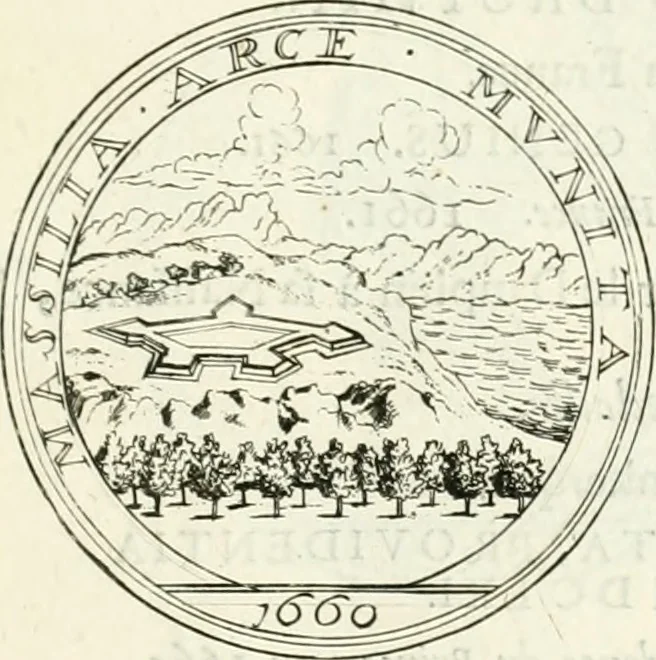 An illustration from Histoire dv roy Lovis le Grand, par les medailles, emblêmes, deuises, jettons, inscriptions, armoiries, et autres monumens publics;, 1691, leaf 22