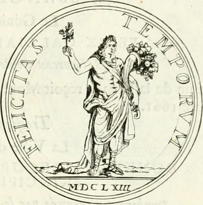 An illustration from Histoire dv roy Lovis le Grand, par les medailles, emblêmes, deuises, jettons, inscriptions, armoiries, et autres monumens publics;, 1691, leaf 22