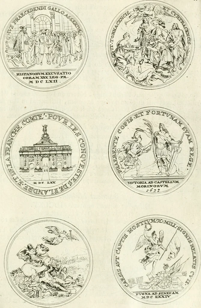 An illustration from Histoire dv roy Lovis le Grand, par les medailles, emblêmes, deuises, jettons, inscriptions, armoiries, et autres monumens publics;, 1691, leaf 26