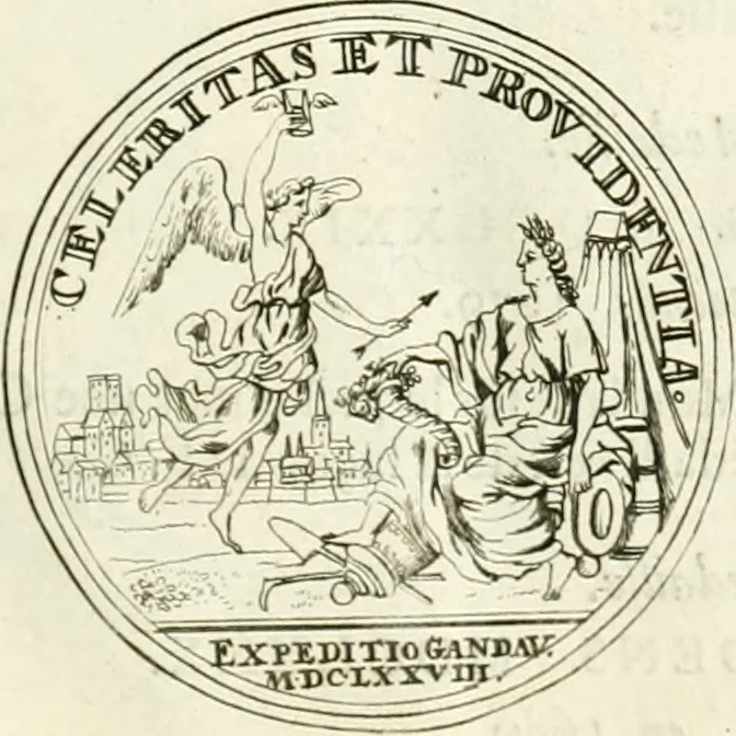 An illustration from Histoire dv roy Lovis le Grand, par les medailles, emblêmes, deuises, jettons, inscriptions, armoiries, et autres monumens publics;, 1691, leaf 40
