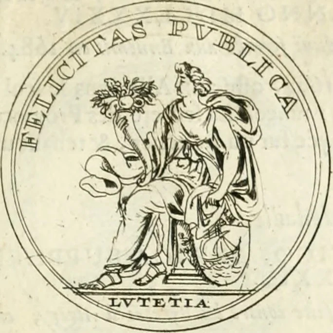 An illustration from Histoire dv roy Lovis le Grand, par les medailles, emblêmes, deuises, jettons, inscriptions, armoiries, et autres monumens publics;, 1691, leaf 52