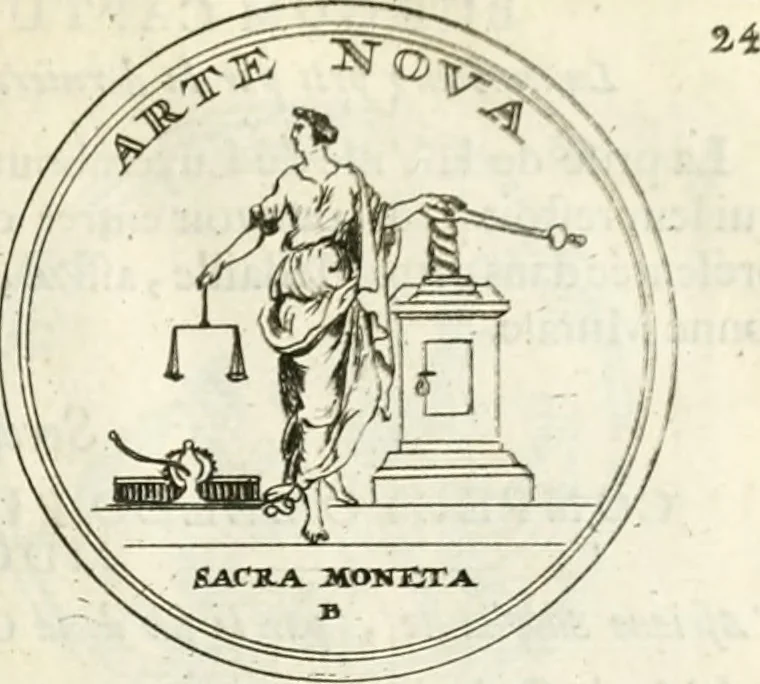 An illustration from Histoire dv roy Lovis le Grand, par les medailles, emblêmes, deuises, jettons, inscriptions, armoiries, et autres monumens publics;, 1691, leaf 52