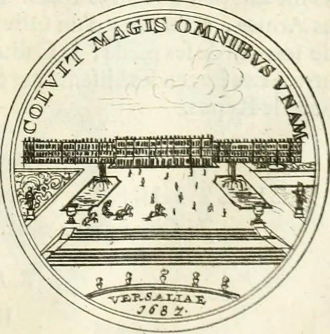 An illustration from Histoire dv roy Lovis le Grand, par les medailles, emblêmes, deuises, jettons, inscriptions, armoiries, et autres monumens publics;, 1691, leaf 52