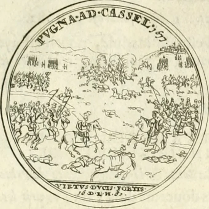 An illustration from Histoire dv roy Lovis le Grand, par les medailles, emblêmes, deuises, jettons, inscriptions, armoiries, et autres monumens publics;, 1691, leaf 56