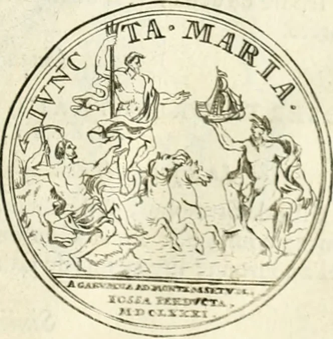 An illustration from Histoire dv roy Lovis le Grand, par les medailles, emblêmes, deuises, jettons, inscriptions, armoiries, et autres monumens publics;, 1691, leaf 56