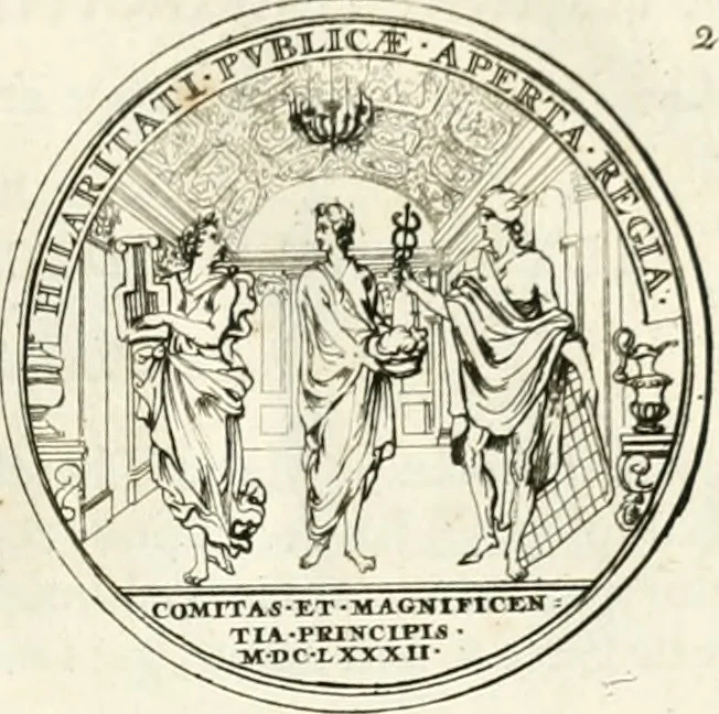 An illustration from Histoire dv roy Lovis le Grand, par les medailles, emblêmes, deuises, jettons, inscriptions, armoiries, et autres monumens publics;, 1691, leaf 58