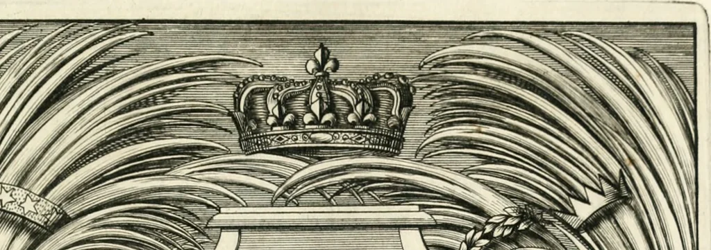 An illustration from Histoire dv roy Lovis le Grand, par les medailles, emblêmes, deuises, jettons, inscriptions, armoiries, et autres monumens publics;, 1691, leaf 6