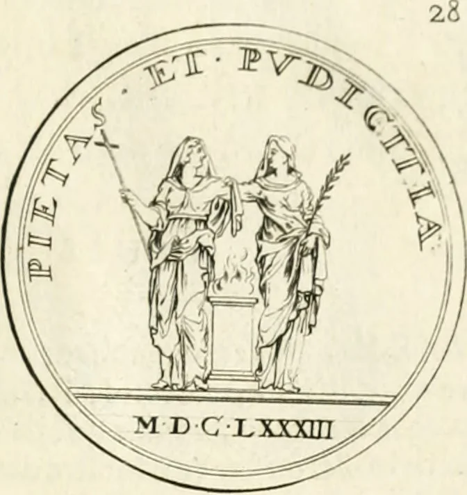 An illustration from Histoire dv roy Lovis le Grand, par les medailles, emblêmes, deuises, jettons, inscriptions, armoiries, et autres monumens publics;, 1691, leaf 60