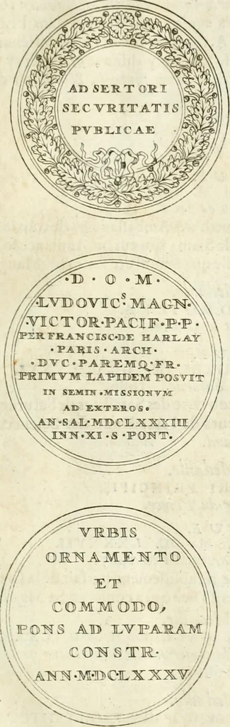 An illustration from Histoire dv roy Lovis le Grand, par les medailles, emblêmes, deuises, jettons, inscriptions, armoiries, et autres monumens publics;, 1691, leaf 66