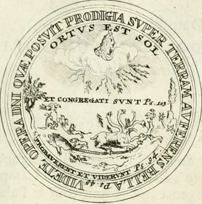 An illustration from Histoire dv roy Lovis le Grand, par les medailles, emblêmes, deuises, jettons, inscriptions, armoiries, et autres monumens publics;, 1691, leaf 70