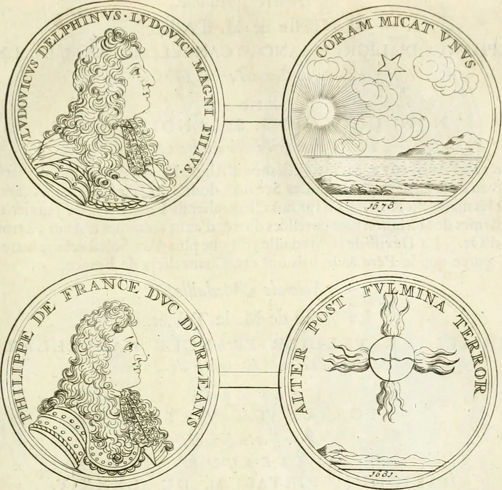 An illustration from Histoire dv roy Lovis le Grand, par les medailles, emblêmes, deuises, jettons, inscriptions, armoiries, et autres monumens publics;, 1691, leaf 72