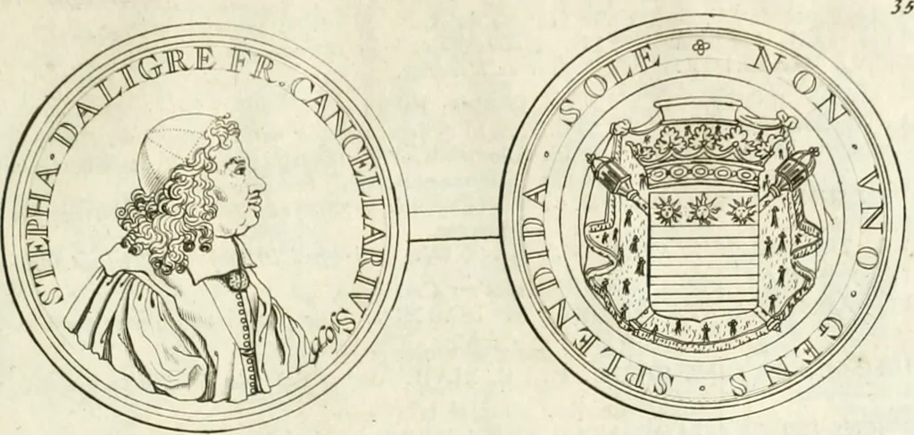 An illustration from Histoire dv roy Lovis le Grand, par les medailles, emblêmes, deuises, jettons, inscriptions, armoiries, et autres monumens publics;, 1691, leaf 74