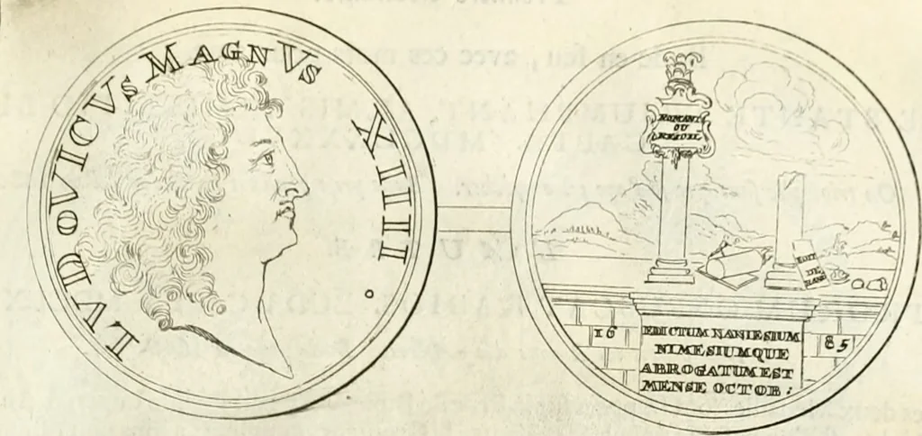 An illustration from Histoire dv roy Lovis le Grand, par les medailles, emblêmes, deuises, jettons, inscriptions, armoiries, et autres monumens publics;, 1691, leaf 82