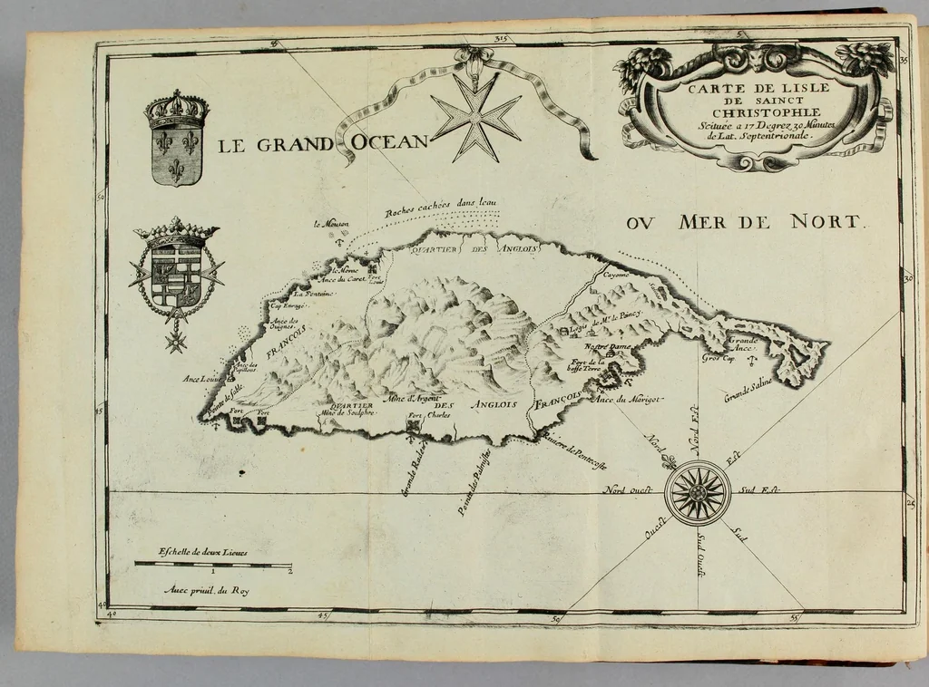 An illustration from Histoire generale des Antilles habitées par les François. : Divisée en deux tomes, et enrichie de cartes & de figures. Tome I [-IV]. ..., 1667, leaf 30