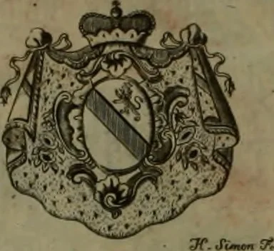 An illustration from Histoire généalogique et chronologique de la maison royale de France, des pairs, grands officiers de la couronne & de la maison du roy & des anciens barons du royaume : avec les qualitez, l'origine, le progrés & les armes de leurs familles; ensemble les statuts & le catalogue des chevaliers, commandeurs, & officiers de l'ordre du S. Esprit : le tovt dressé svr titres originaux, svr les registres des chartes du roy, du parlement, de la chambre des comptes, & du châtelet de Paris, cartulaires, manuscrits de la bibliotheque du roy, & d'autres cabinets curieux, 1726, leaf 1