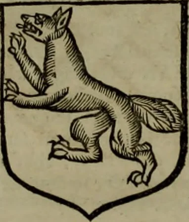 An illustration from Histoire généalogique et chronologique de la maison royale de France, des pairs, grands officiers de la couronne & de la maison du roy & des anciens barons du royaume : avec les qualitez, l'origine, le progrés & les armes de leurs familles; ensemble les statuts & le catalogue des chevaliers, commandeurs, & officiers de l'ordre du S. Esprit : le tovt dressé svr titres originaux, svr les registres des chartes du roy, du parlement, de la chambre des comptes, & du châtelet de Paris, cartulaires, manuscrits de la bibliotheque du roy, & d'autres cabinets curieux, 1726, leaf 101