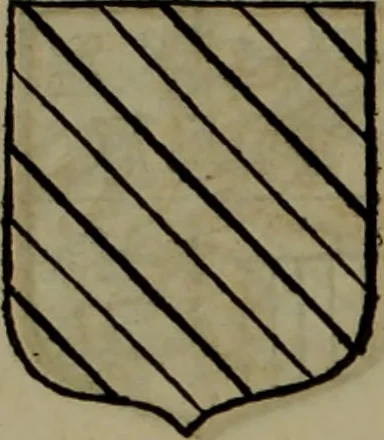 An illustration from Histoire généalogique et chronologique de la maison royale de France, des pairs, grands officiers de la couronne & de la maison du roy & des anciens barons du royaume : avec les qualitez, l'origine, le progrés & les armes de leurs familles; ensemble les statuts & le catalogue des chevaliers, commandeurs, & officiers de l'ordre du S. Esprit : le tovt dressé svr titres originaux, svr les registres des chartes du roy, du parlement, de la chambre des comptes, & du châtelet de Paris, cartulaires, manuscrits de la bibliotheque du roy, & d'autres cabinets curieux, 1726, leaf 102