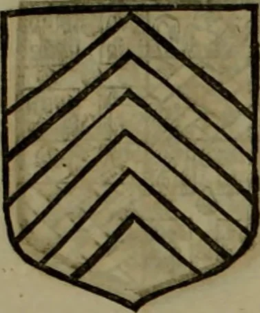 An illustration from Histoire généalogique et chronologique de la maison royale de France, des pairs, grands officiers de la couronne & de la maison du roy & des anciens barons du royaume : avec les qualitez, l'origine, le progrés & les armes de leurs familles; ensemble les statuts & le catalogue des chevaliers, commandeurs, & officiers de l'ordre du S. Esprit : le tovt dressé svr titres originaux, svr les registres des chartes du roy, du parlement, de la chambre des comptes, & du châtelet de Paris, cartulaires, manuscrits de la bibliotheque du roy, & d'autres cabinets curieux, 1726, leaf 104