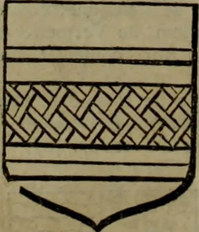 An illustration from Histoire généalogique et chronologique de la maison royale de France, des pairs, grands officiers de la couronne & de la maison du roy & des anciens barons du royaume : avec les qualitez, l'origine, le progrés & les armes de leurs familles; ensemble les statuts & le catalogue des chevaliers, commandeurs, & officiers de l'ordre du S. Esprit : le tovt dressé svr titres originaux, svr les registres des chartes du roy, du parlement, de la chambre des comptes, & du châtelet de Paris, cartulaires, manuscrits de la bibliotheque du roy, & d'autres cabinets curieux, 1726, leaf 105