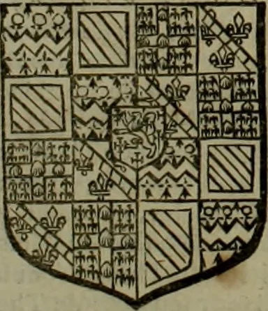 An illustration from Histoire généalogique et chronologique de la maison royale de France, des pairs, grands officiers de la couronne & de la maison du roy & des anciens barons du royaume : avec les qualitez, l'origine, le progrés & les armes de leurs familles; ensemble les statuts & le catalogue des chevaliers, commandeurs, & officiers de l'ordre du S. Esprit : le tovt dressé svr titres originaux, svr les registres des chartes du roy, du parlement, de la chambre des comptes, & du châtelet de Paris, cartulaires, manuscrits de la bibliotheque du roy, & d'autres cabinets curieux, 1726, leaf 106