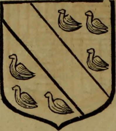 An illustration from Histoire généalogique et chronologique de la maison royale de France, des pairs, grands officiers de la couronne & de la maison du roy & des anciens barons du royaume : avec les qualitez, l'origine, le progrés & les armes de leurs familles; ensemble les statuts & le catalogue des chevaliers, commandeurs, & officiers de l'ordre du S. Esprit : le tovt dressé svr titres originaux, svr les registres des chartes du roy, du parlement, de la chambre des comptes, & du châtelet de Paris, cartulaires, manuscrits de la bibliotheque du roy, & d'autres cabinets curieux, 1726, leaf 125