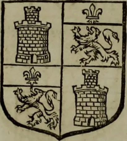 An illustration from Histoire généalogique et chronologique de la maison royale de France, des pairs, grands officiers de la couronne & de la maison du roy & des anciens barons du royaume : avec les qualitez, l'origine, le progrés & les armes de leurs familles; ensemble les statuts & le catalogue des chevaliers, commandeurs, & officiers de l'ordre du S. Esprit : le tovt dressé svr titres originaux, svr les registres des chartes du roy, du parlement, de la chambre des comptes, & du châtelet de Paris, cartulaires, manuscrits de la bibliotheque du roy, & d'autres cabinets curieux, 1726, leaf 127