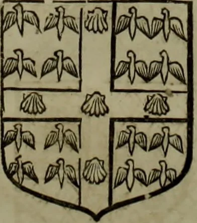 An illustration from Histoire généalogique et chronologique de la maison royale de France, des pairs, grands officiers de la couronne & de la maison du roy & des anciens barons du royaume : avec les qualitez, l'origine, le progrés & les armes de leurs familles; ensemble les statuts & le catalogue des chevaliers, commandeurs, & officiers de l'ordre du S. Esprit : le tovt dressé svr titres originaux, svr les registres des chartes du roy, du parlement, de la chambre des comptes, & du châtelet de Paris, cartulaires, manuscrits de la bibliotheque du roy, & d'autres cabinets curieux, 1726, leaf 127