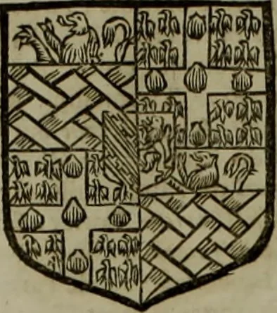 An illustration from Histoire généalogique et chronologique de la maison royale de France, des pairs, grands officiers de la couronne & de la maison du roy & des anciens barons du royaume : avec les qualitez, l'origine, le progrés & les armes de leurs familles; ensemble les statuts & le catalogue des chevaliers, commandeurs, & officiers de l'ordre du S. Esprit : le tovt dressé svr titres originaux, svr les registres des chartes du roy, du parlement, de la chambre des comptes, & du châtelet de Paris, cartulaires, manuscrits de la bibliotheque du roy, & d'autres cabinets curieux, 1726, leaf 137